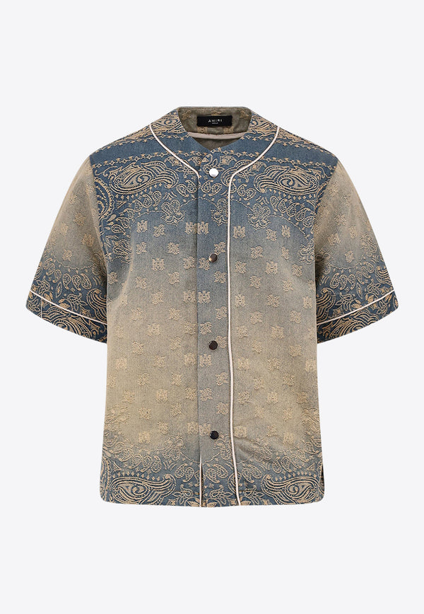 Amiri Bandana Jacquard Denim Shirt Blue AMDNIR1001_CRAFTEDIN