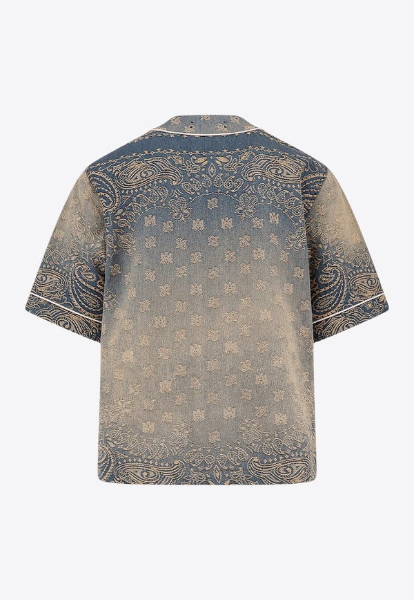 Amiri Bandana Jacquard Denim Shirt Blue AMDNIR1001_CRAFTEDIN