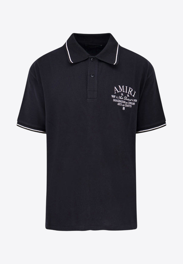 Amiri Arts District Printed Logo Polo T-shirt Black PS24MSS023_BLACK