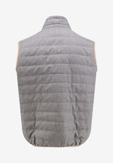 Brunello Cucinelli Zip-Up Padded Vest Gray MB4071913_CUJ72