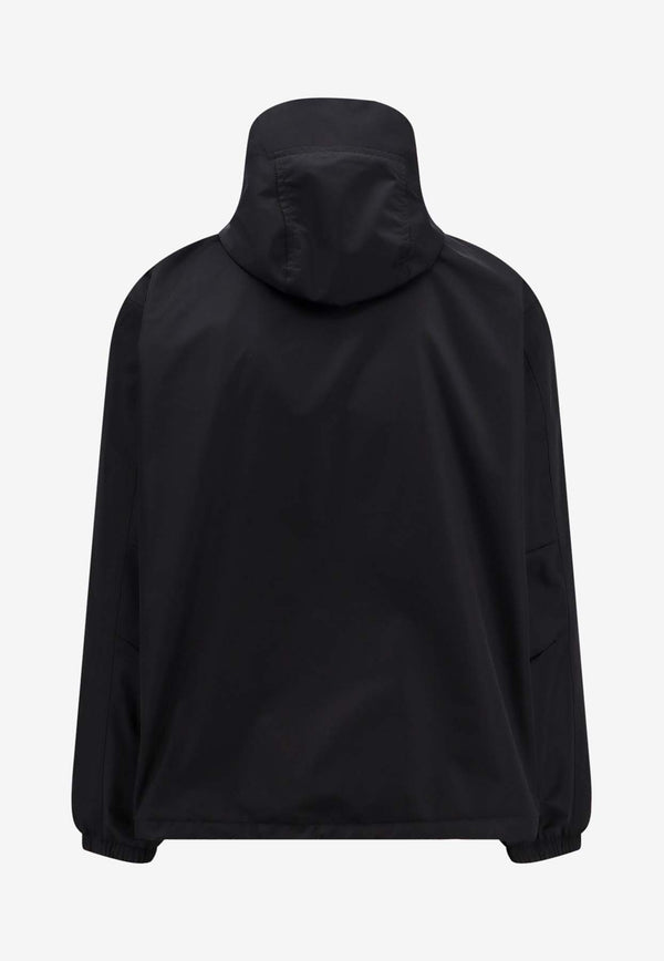 Givenchy Logo Print Zip-Up Windbreaker Jacket Black BM011313YT_001