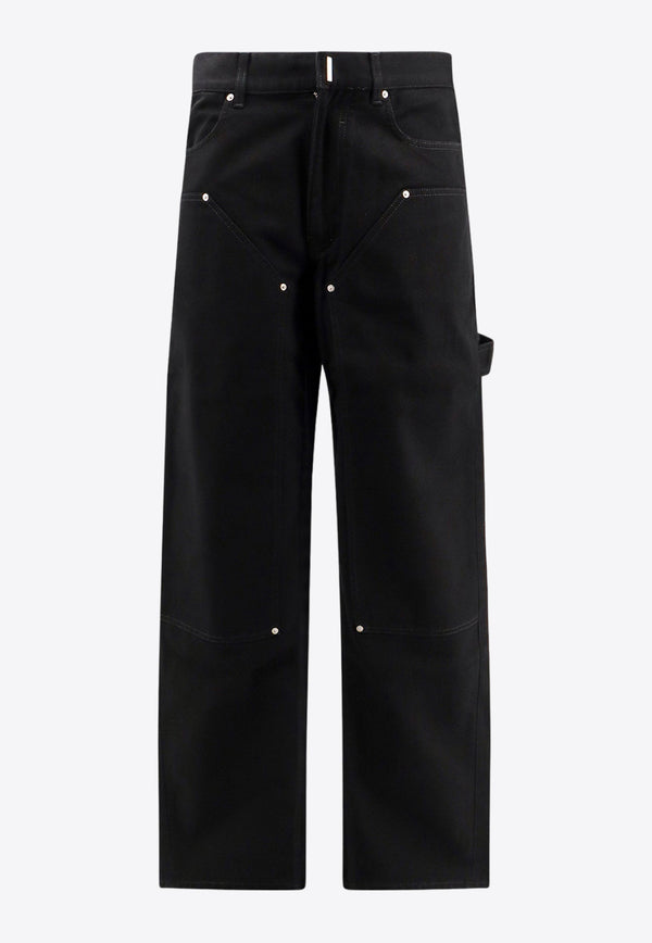 Givenchy Straight-Leg Cargo Jeans Black BM51CR50KK_001