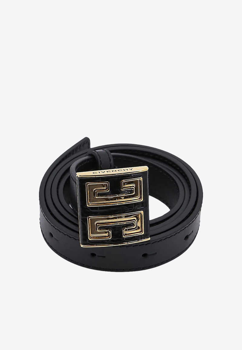 Givenchy 4G Logo Buckle Leather Belt Black BB407YB20A_001