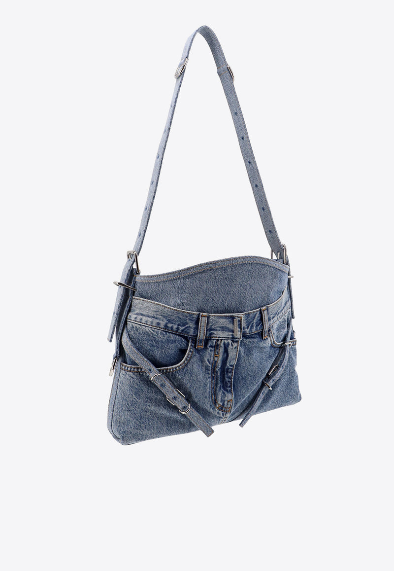Givenchy Medium Voyou Boyfriend Denim Shoulder Bag Blue BB50XQB1YZ_420