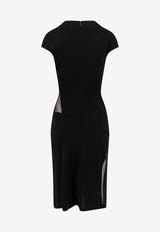 Givenchy 4G Tulle Inlay Crepe Midi Dress Black BW21WS30XH_001