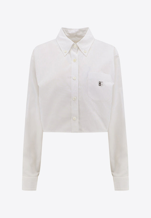 Givenchy Buttoned-Down Cropped Shirt BW617Y14M6_100