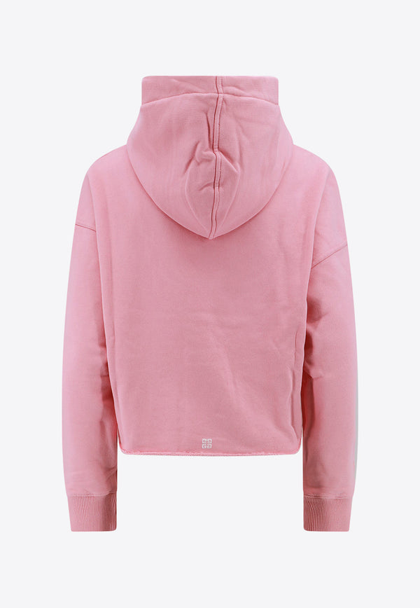 Givenchy Logo Print Hooded Sweatshirt Pink BWJ03M3YAC_672