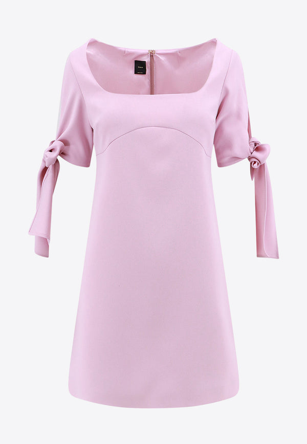 PINKO Bow-Sleeved Mini Dress Pink 1032237624_N98