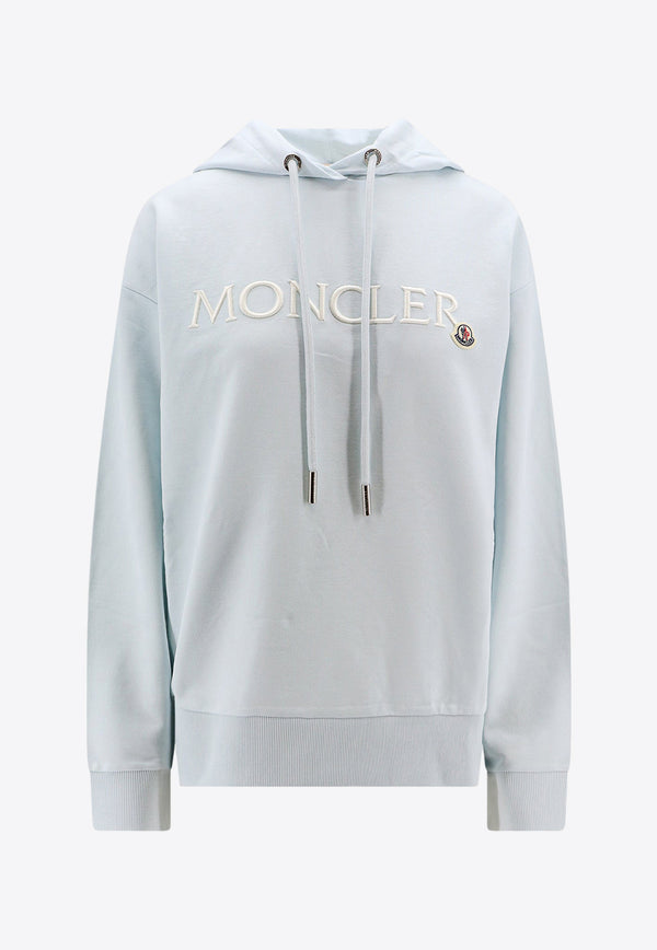 Moncler Logo Embroidered Hoodie Blue 0938G0001689A1K_70S