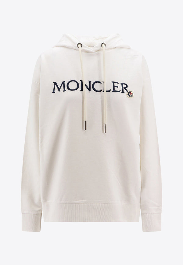 Moncler Logo Embroidered Hooded Sweatshirt White 0938G0001689A1K_037