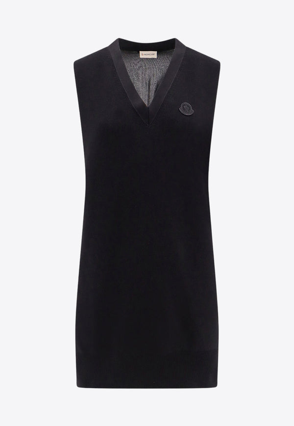 Moncler V-neck Sleeveless Dress Black 0939L00010M4066_999