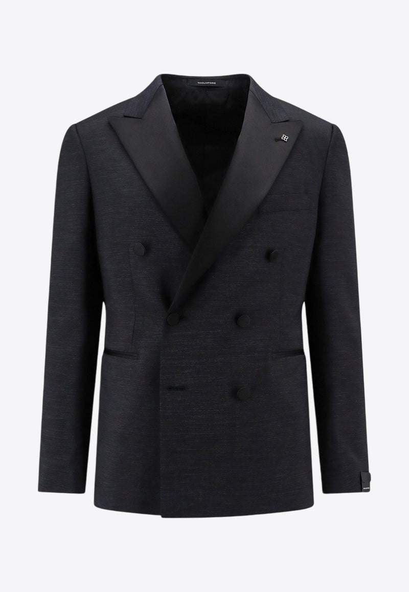 Tagliatore Double-Breasted Wool-Blend Blazer Black SFBR10A01550027_N1261