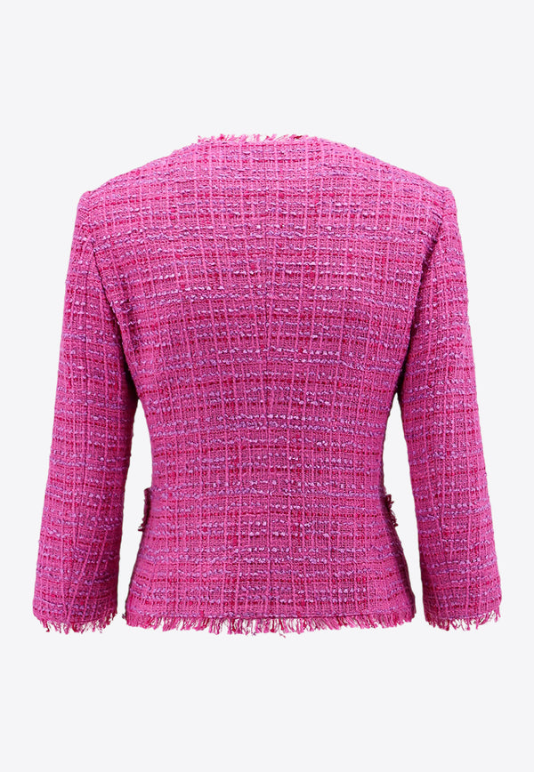 Tagliatore Frayed Tweed Blazer Pink DHARMA160050_EY975