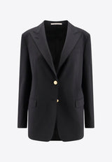 Tagliatore Single-Breasted Wool-Blend Blazer Black BERTHA16B340205_EN820