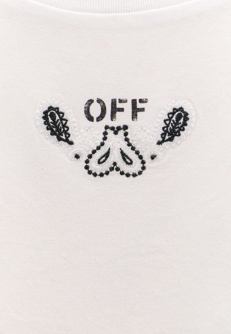 Off-White Bandana Arrow-Embroidered Crewneck T-shirt White OWAA089S24JER002_0101