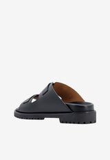Off-White Buckle-Strap Leather Flat Sandals Black OWIH060S24LEA001_1010
