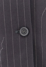 Off-White Pinstripe Single-Breasted Blazer Gray OWEF123S24FAB003_0707