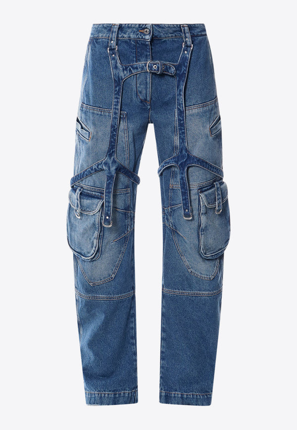 Off-White Harness Detail Cargo Jeans

 Blue OWYB018C99DEN001_4500