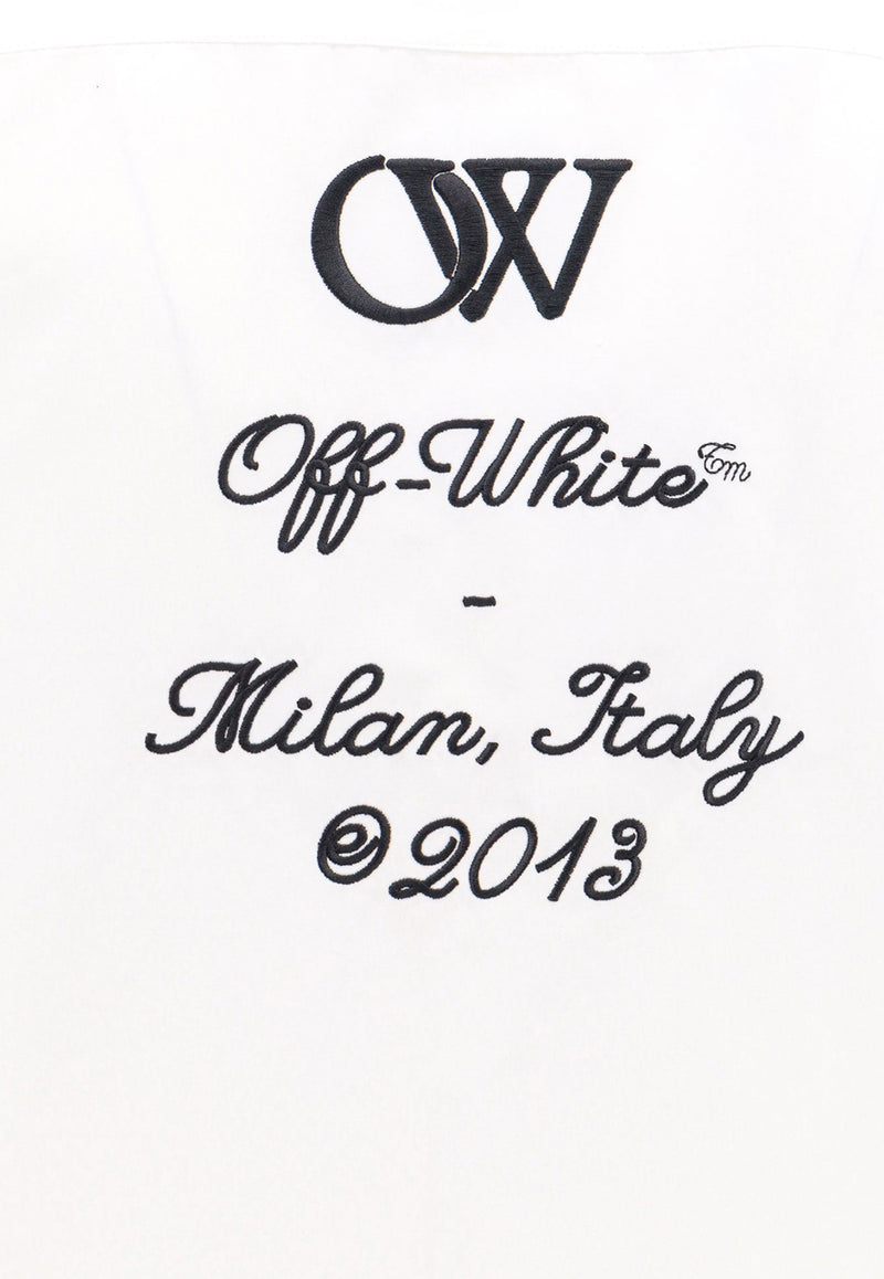 Off-White 23 Logo Embroidered Shirt White OMGE004S24FAB002_0110