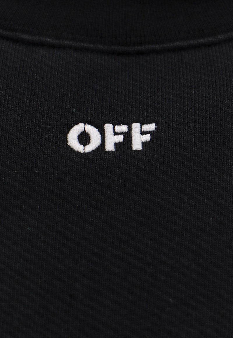 Off-White Diag-Stripe Logo Embroidered Sweatshirt Black OMBA054S24FLE003_1001
