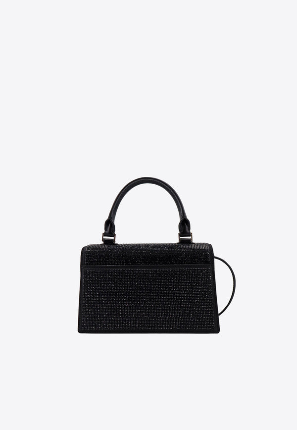 Tory Burch Mini Bon Bon Rhinestone Embellished Handbag Black 150372_001