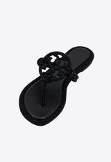 Tory Burch Miller Crystal Embellished Knotted Thong Sandals Black 152177_001