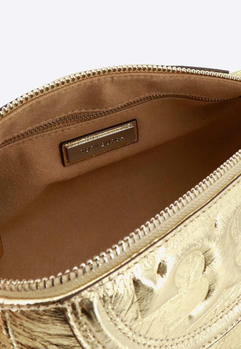 Tory Burch Fleming Laminated Leather Shoulder Bag Gold 152478_700