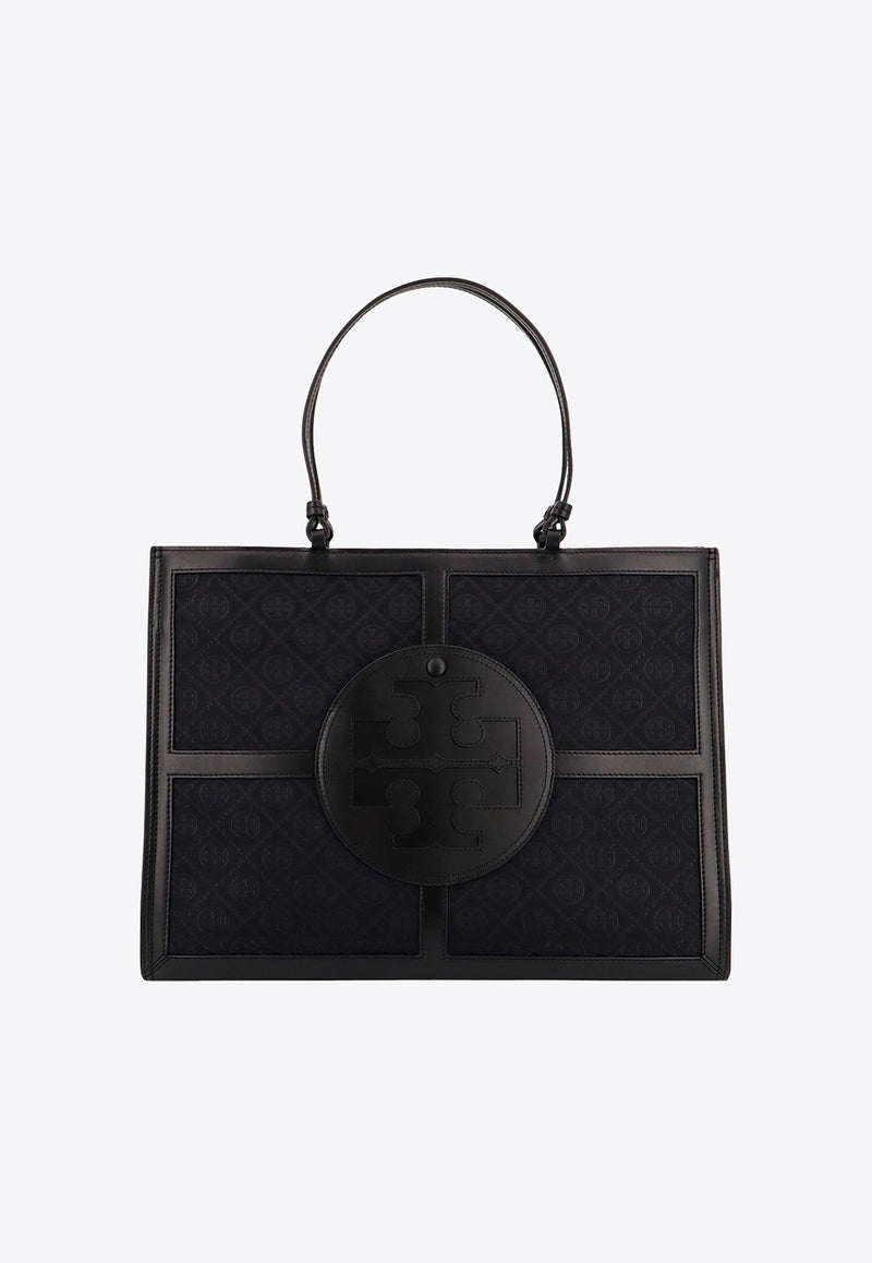 Tory Burch Ella Quadrant Monogram Tote Bag Black 152770_001