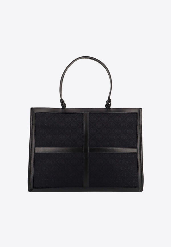 Tory Burch Ella Quadrant Monogram Tote Bag Black 152770_001