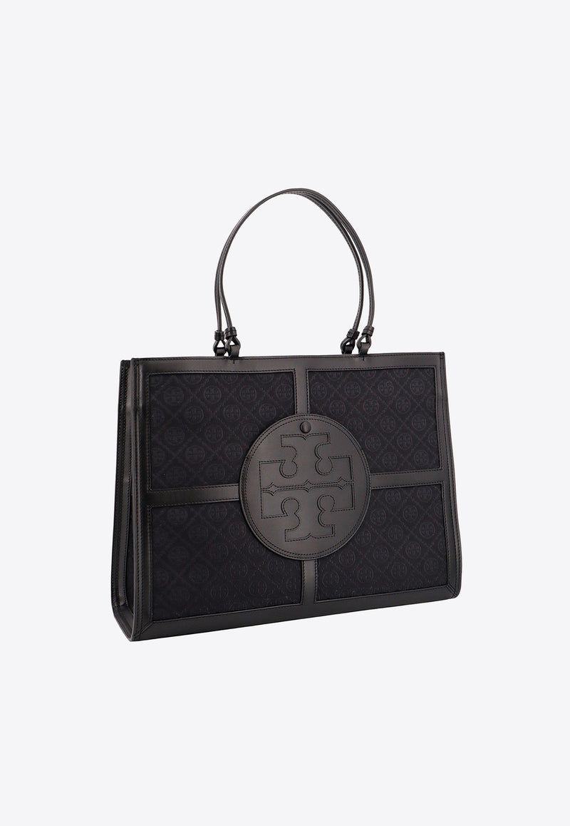 Tory Burch Ella Quadrant Monogram Tote Bag Black 152770_001