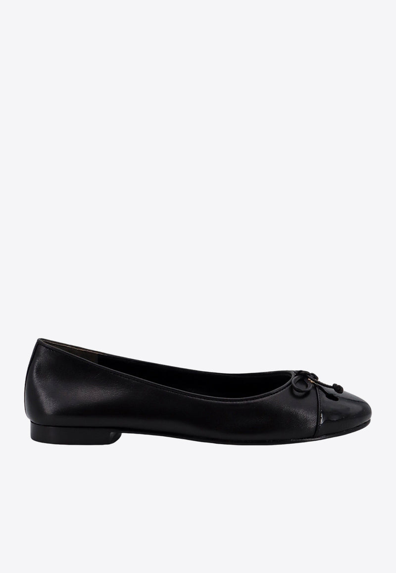 Tory Burch Cap-Toe Leather Ballet Flats Black 154511_004