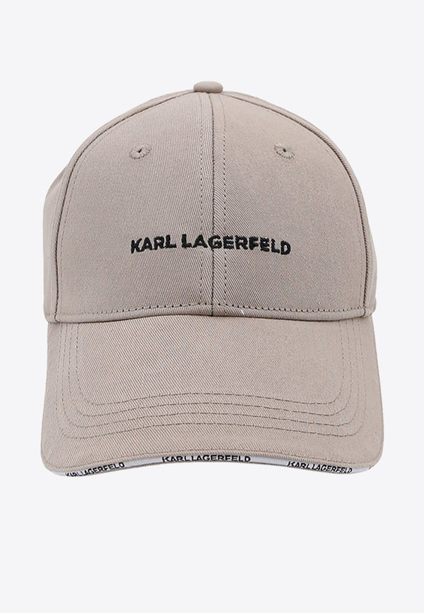 Karl Lagerfeld Logo-Embroidered Baseball Cap Beige 240W3408_153