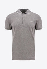 ZEGNA Logo Embroidered Polo T-shirt Gray E7358A5B746_K95