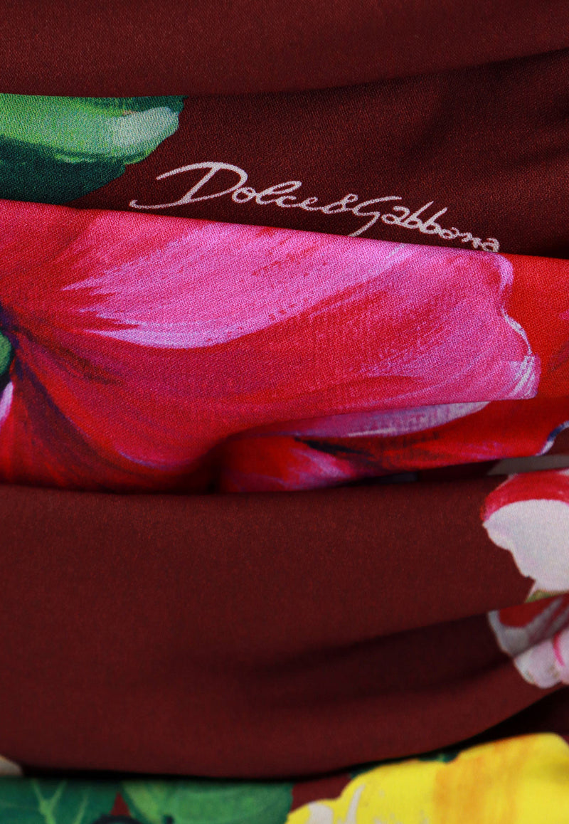 Dolce & Gabbana Off-Shoulder Floral Print Dress Multicolor F6AWYTFSA6B_HR4YG
