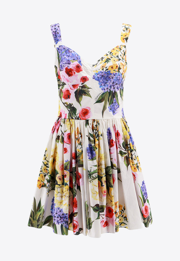 Dolce & Gabbana Floral Print Mini Dress Multicolor F6H9RTHS5Q1_HA4YB