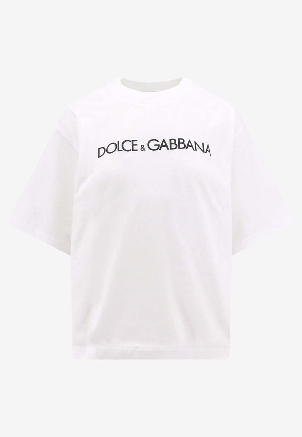 Dolce & Gabbana Logo Print Crewneck T-shirt White F8U10TG7H4P_W0800