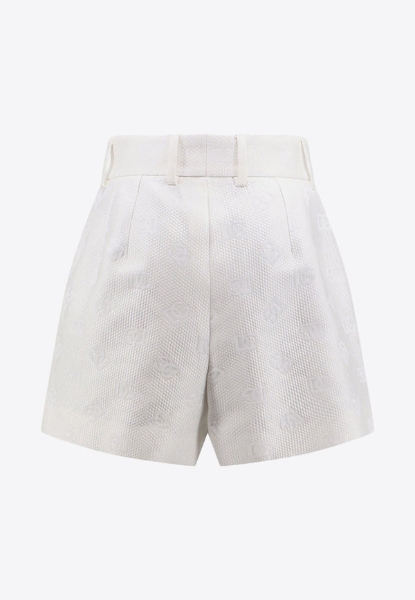 Dolce & Gabbana Logo Jacquard Mini Shorts White FTBVHTHJMOW_W0001