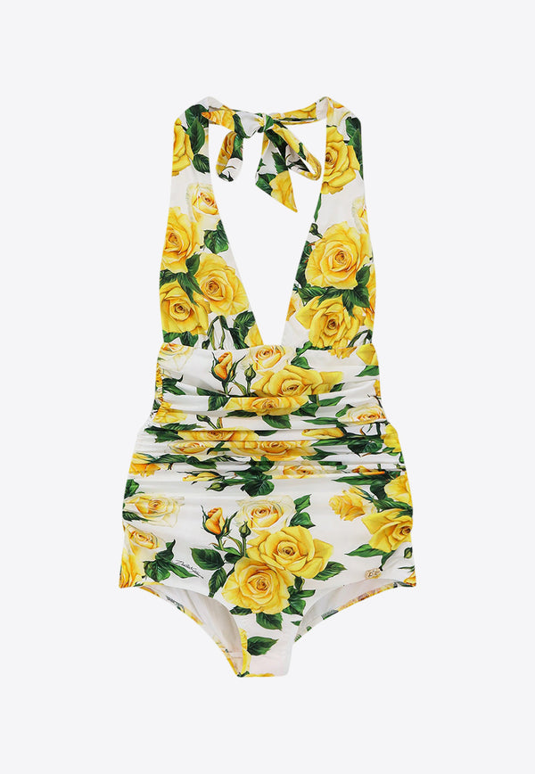 Dolce & Gabbana Rose Print One-Piece Swimsuit O9A06JFSG1S_HA3VO