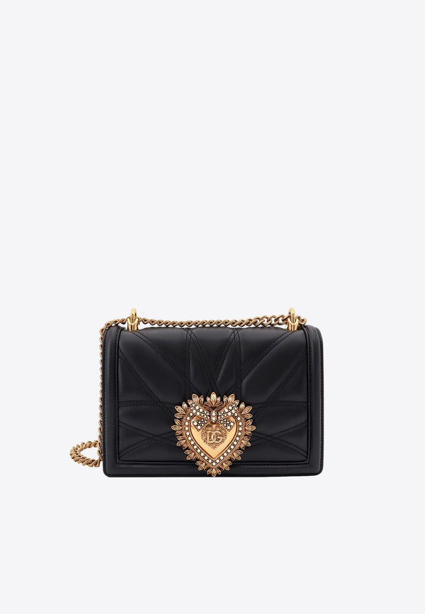 Dolce & Gabbana Medium Devotion Quilted Leather Shoulder Bag Black BB7158AW437_80999