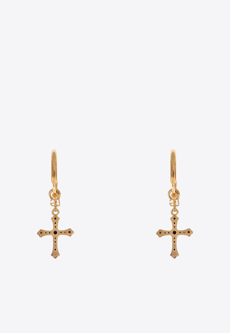 Dolce & Gabbana Crucifix Drop Earrings Gold WEQ2D2W1111_ZOO00