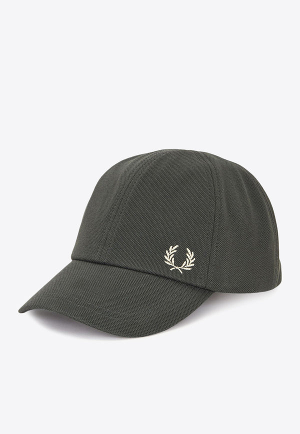 Fred Perry Logo Embroidered Baseball Cap Green HW6726_U98