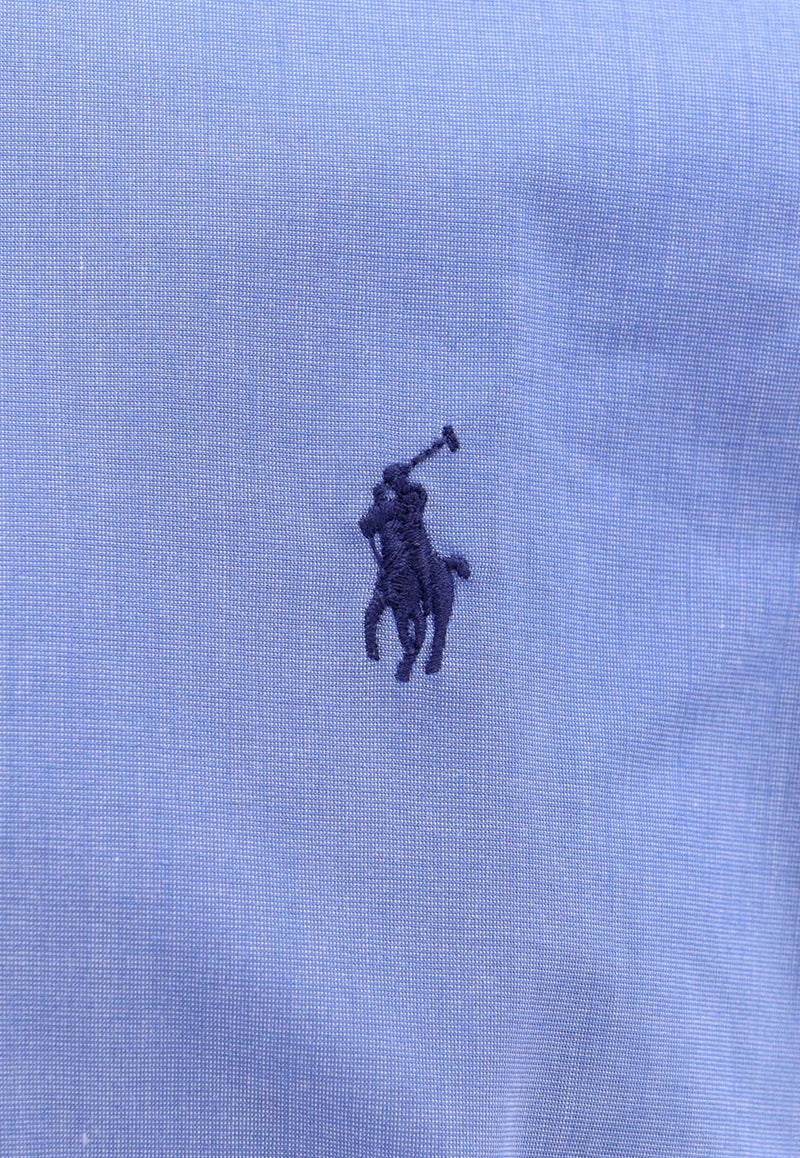 Polo Ralph Lauren Logo Embroidered Long-Sleeved Shirt  Blue 710928254_003