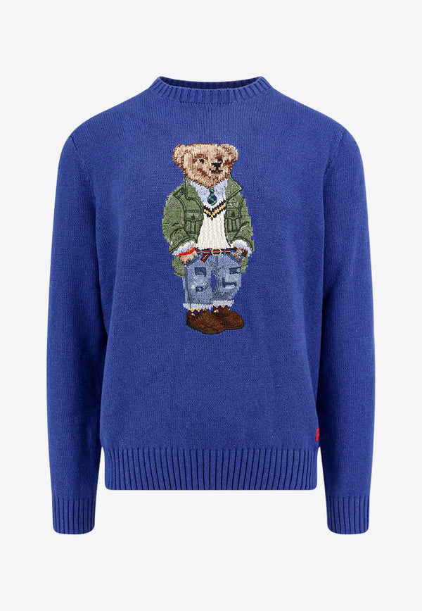 Polo Ralph Lauren Logo Intarsia Polo Bear Sweater Blue 710934020_001