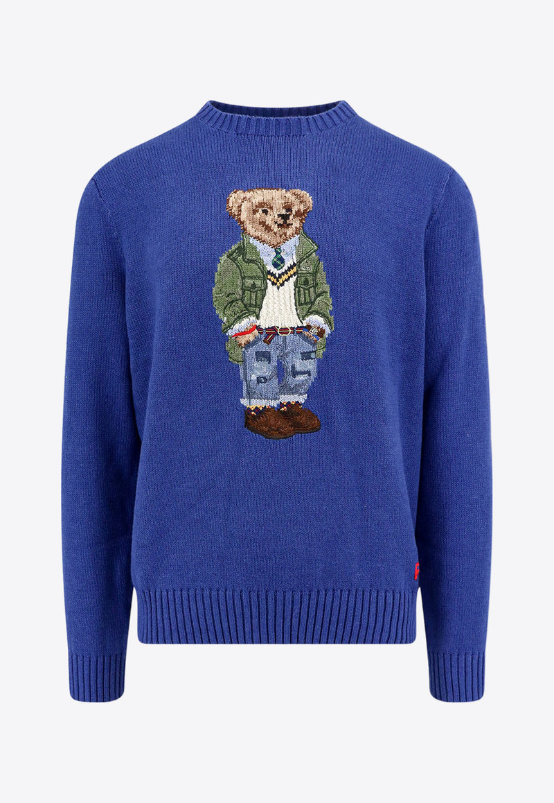 Polo Ralph Lauren Logo Intarsia Polo Bear Sweater Blue 710934020_001