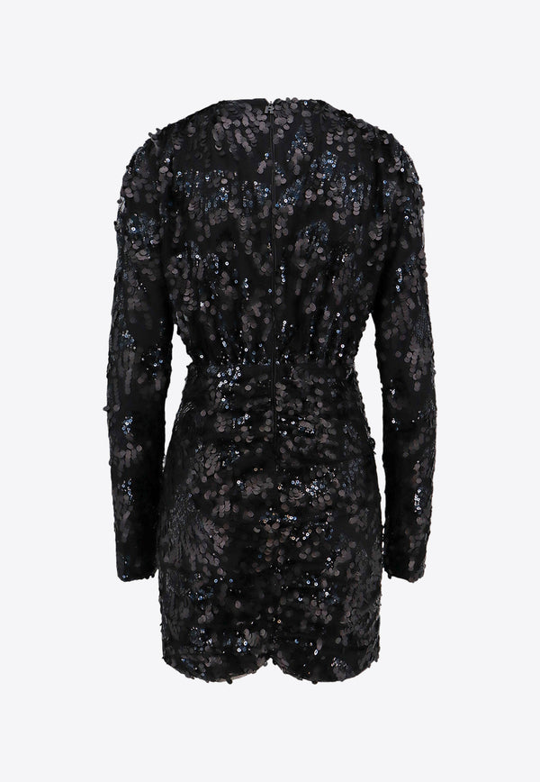 ROTATE Sequin-Embellished Mini Dress Black 112046000_4004