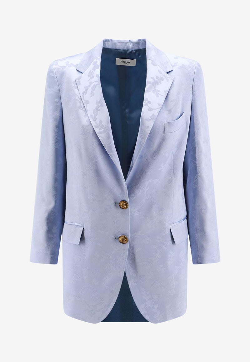 Saulina Single-Breasted Buttoned Blazer Blue SAB053_1