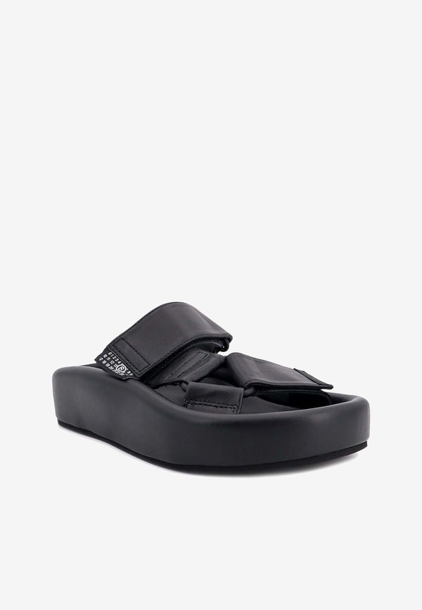 Webbing Leather Flatform Sandals MM6 Maison Margiela S59WP0206P6383_T8013