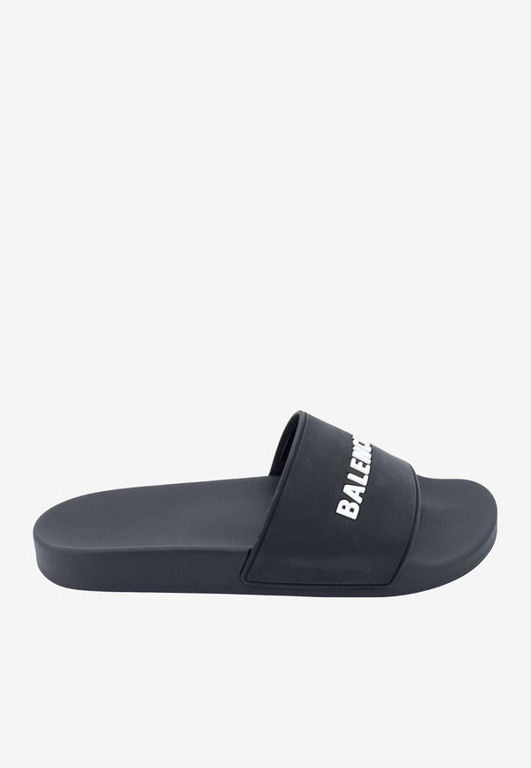 Balenciaga Logo Pool Slides Black 565826W1S80_1006