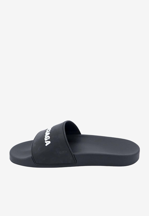 Balenciaga Logo Pool Slides Black 565826W1S80_1006