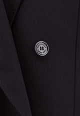 Balenciaga Double-Breasted Oversized Wool Blazer Black 773331TNT39_1000